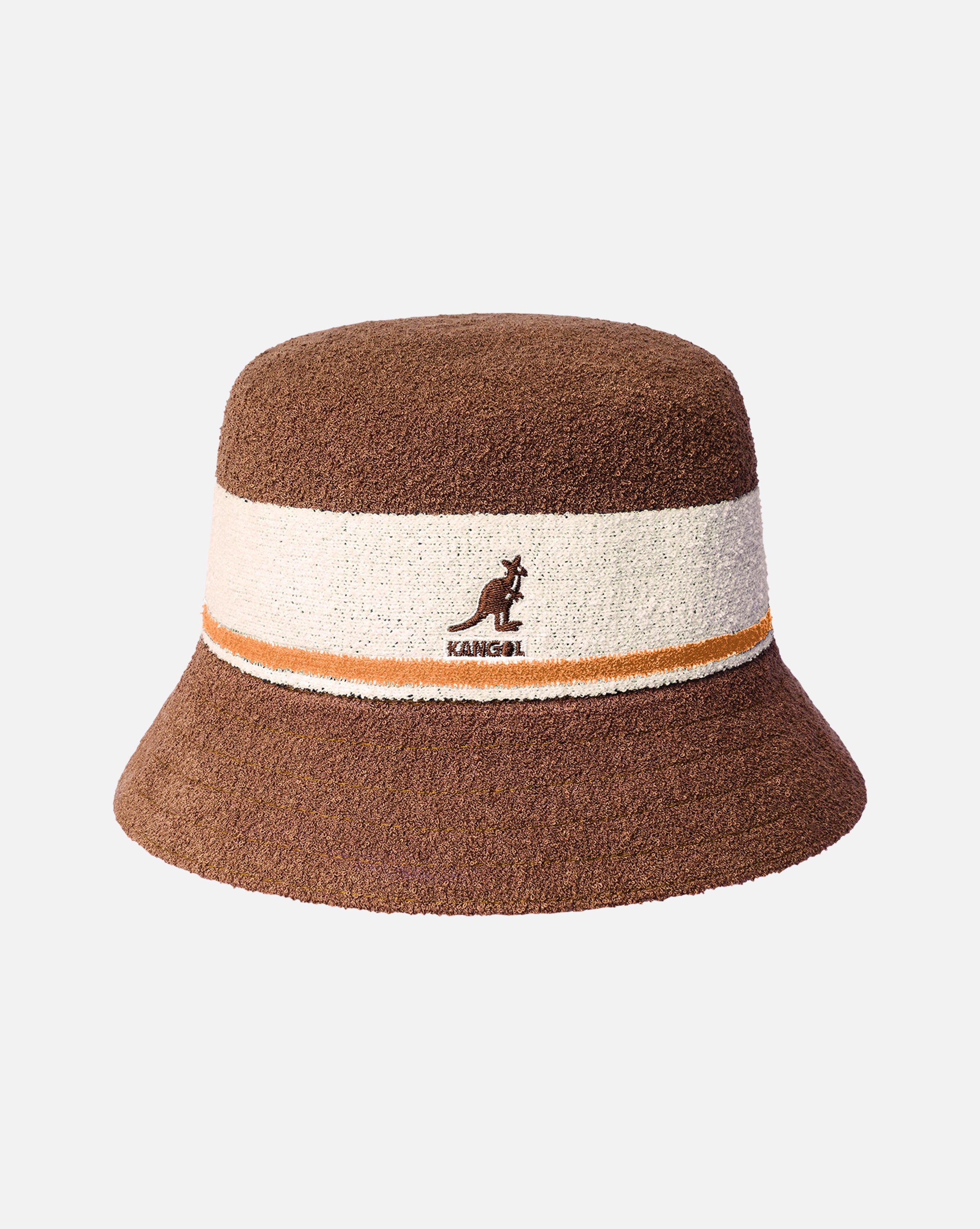 Kangol Bermuda Stripe Bucket Hat Mahogany L