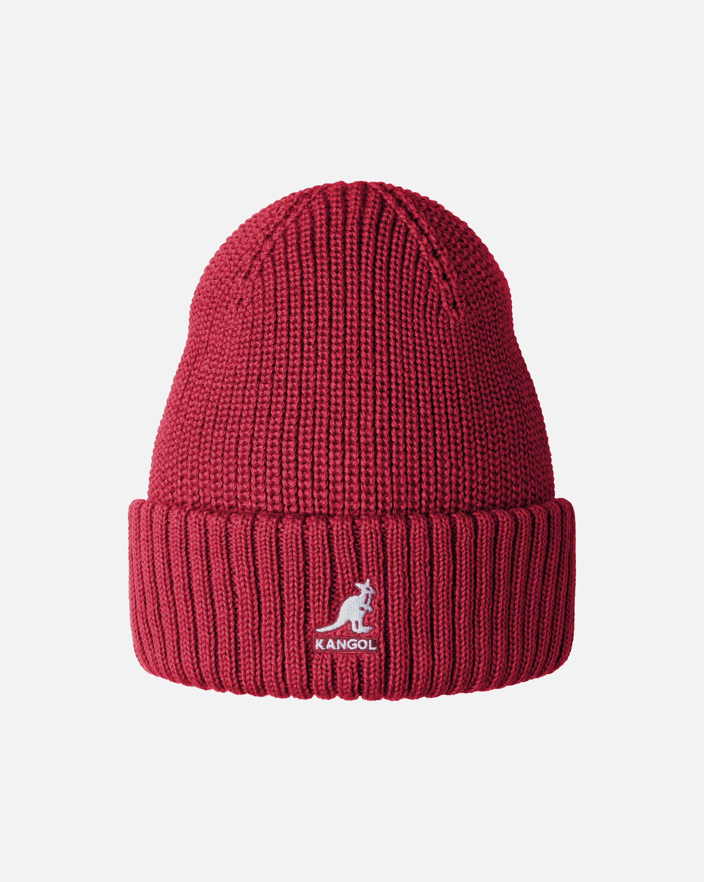 Merino Wool Rib Beanie Cranberry