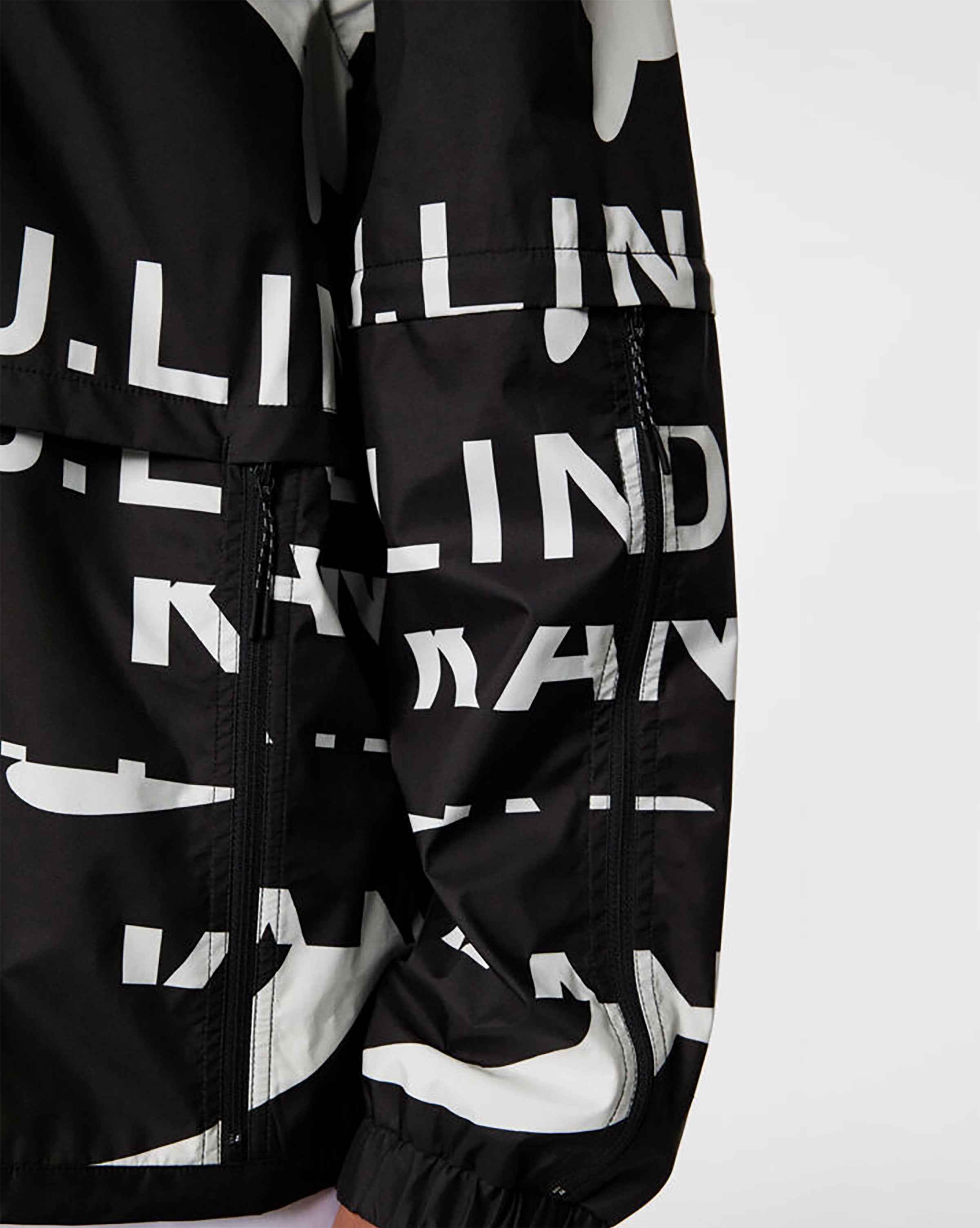 J.Lindeberg フード付きジャケット Fサイズ ブラック/ホワイト Kangol x J.Lindeberg All Gear Outerwear
