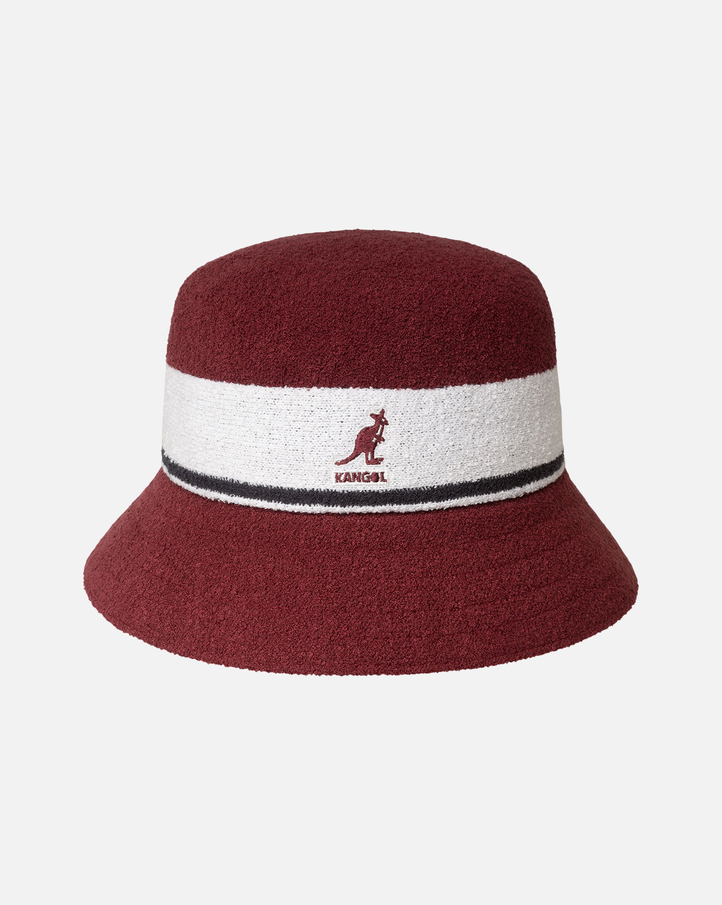 Kangol Bermuda Stripe Bucket Hat Cranberry XL