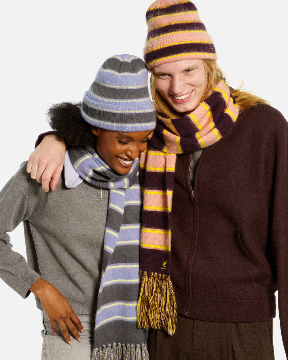 Fuzzy Stripe Scarf