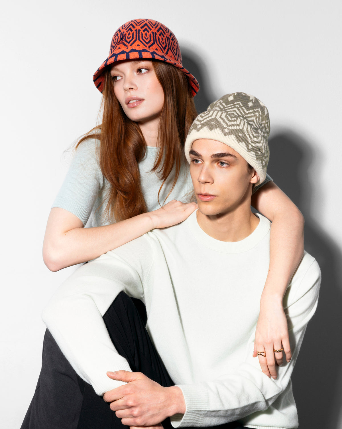 coral-flame-navy and warm-grey-natural