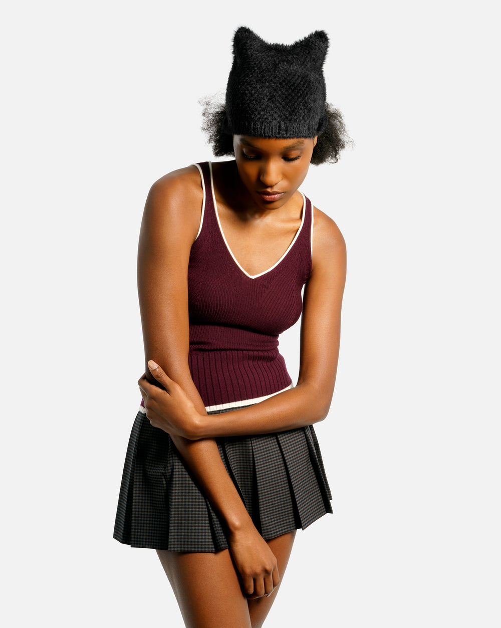 Faux Fur Pointed Beanie