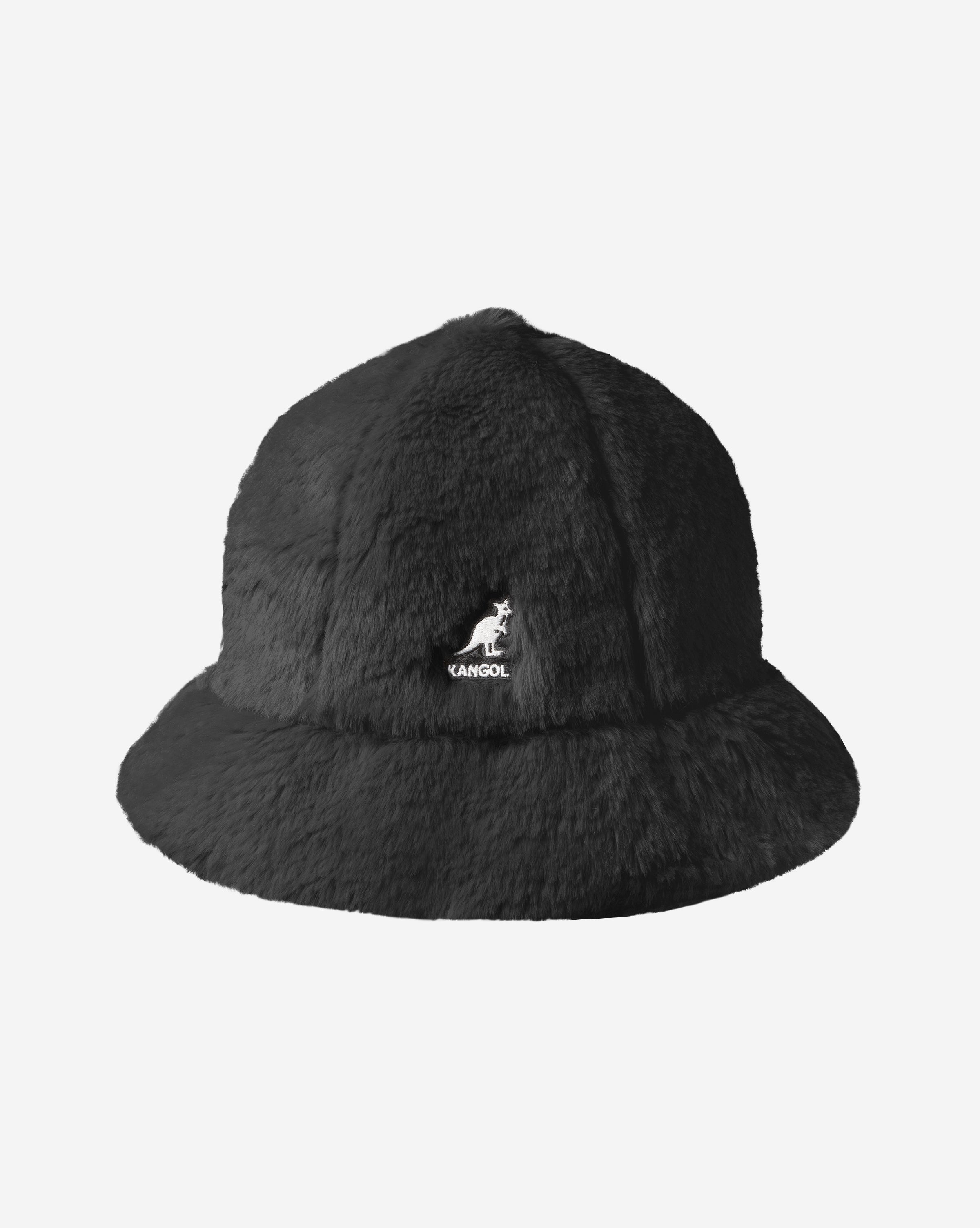 Kangol Faux Fur Casual Bucket Hat Black XL