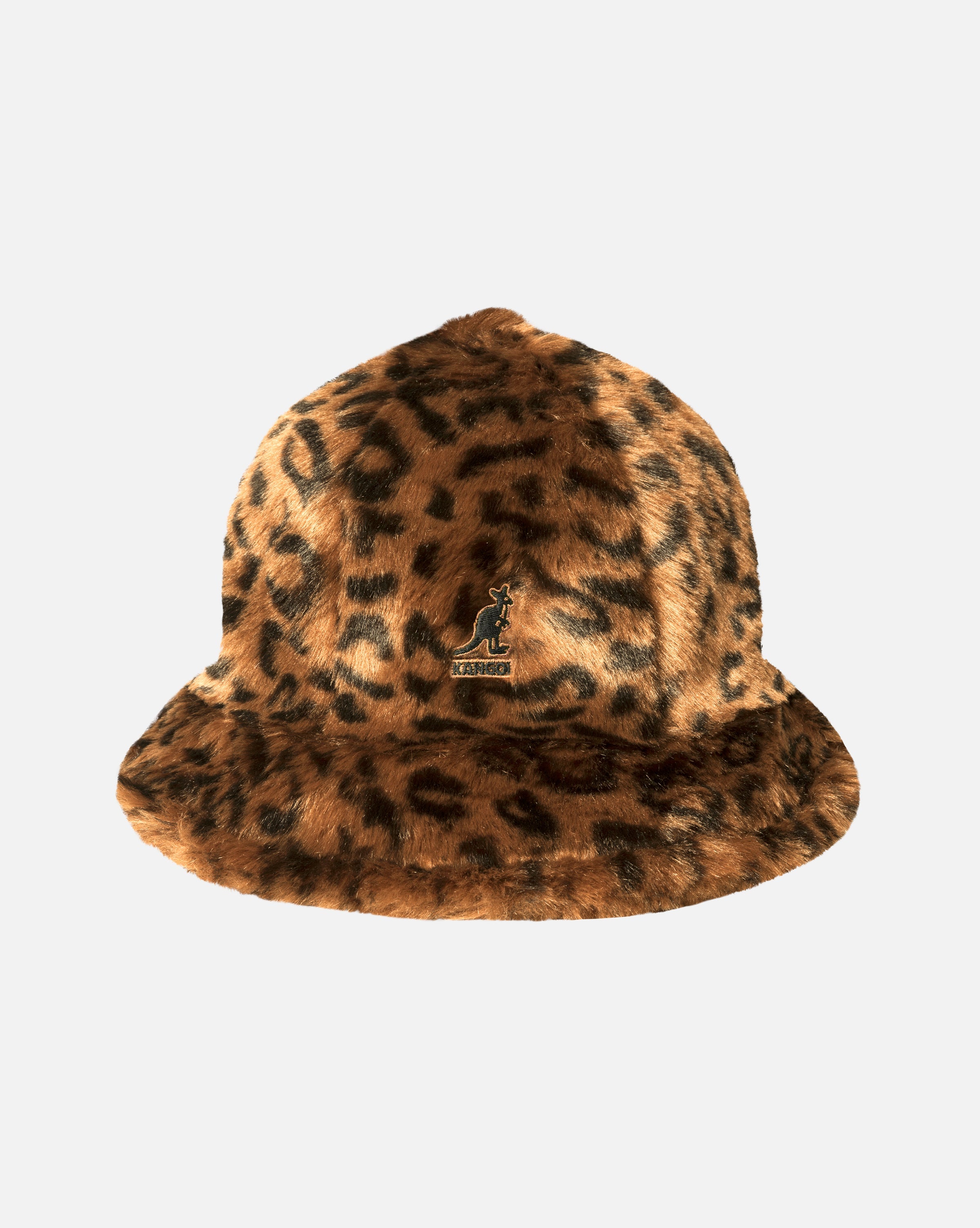 Kangol faux fur casual bucket hat in leopard print on sale