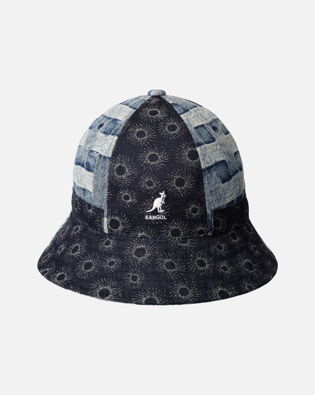 NEW KANGOL women\'s patchwork denim mash up casual bucket hat in blue picnic Patchwork Mashup Denim Cotton Bucket Hat - Spring Collection  main image 2